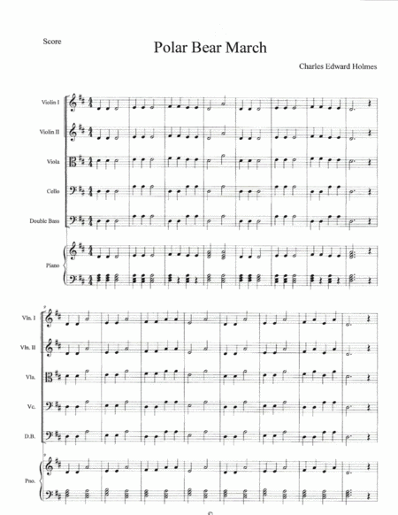 Free Sheet Music Polar Bear March String Ochestra Set