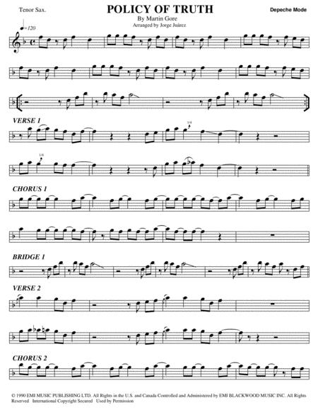 Free Sheet Music Policy Of Truth Tenor Sax