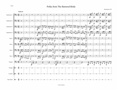 Free Sheet Music Polka From The Bartered Bride For Tuba Ensemble With Percussion