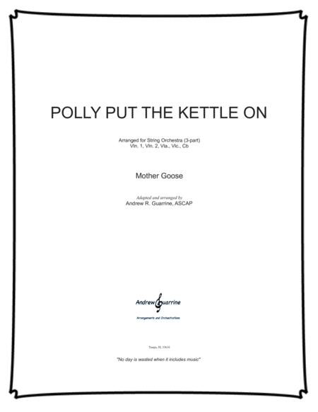 Free Sheet Music Polly Put The Kettle On