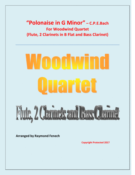 Polonaise For Woodwind Quartet Flute 2 B Flat Clarinets And Bass Clarinet Sheet Music