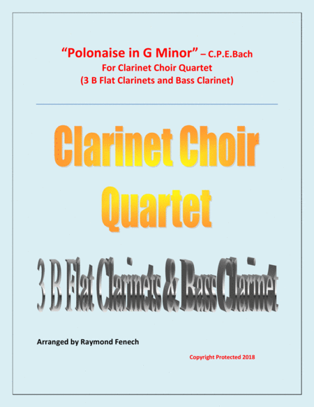 Polonaise In G Minor Clarinet Choir Quartet 3 B Flat Clarinets And Bass Clarinet Sheet Music