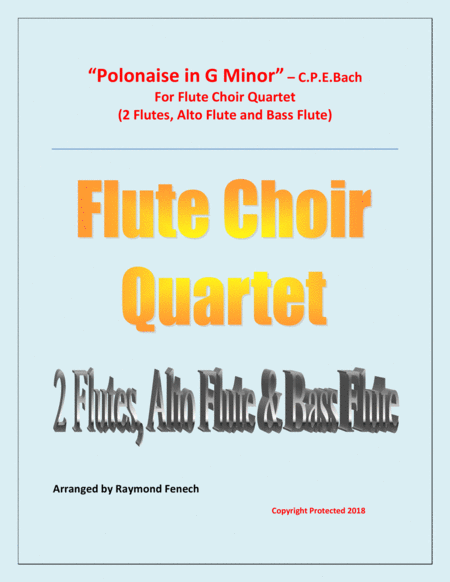 Free Sheet Music Polonaise In G Minor Flute Choir Quartet 2 Flutes Alto Flute And Bass Flute