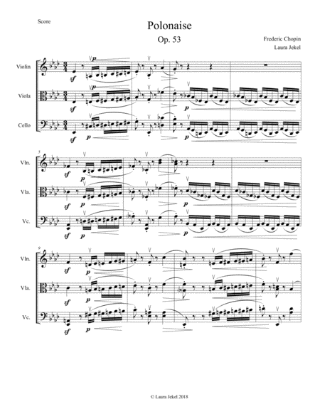 Polonaise Op 53 By Chopin For String Trio Sheet Music