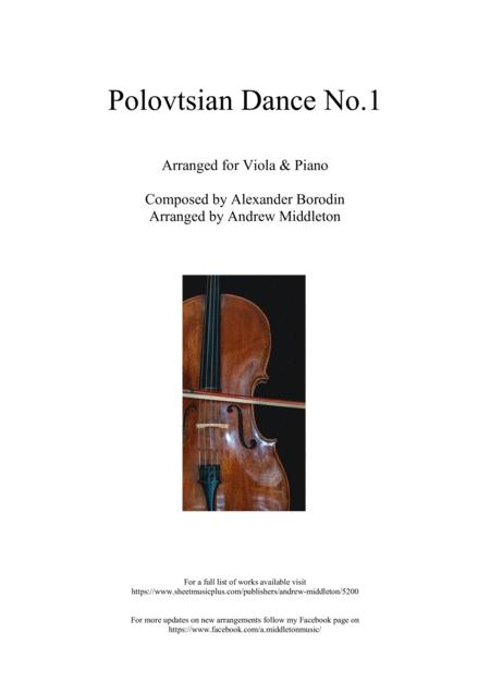 Polovtsian Dance No 1 Arranged For Viola And Piano Sheet Music