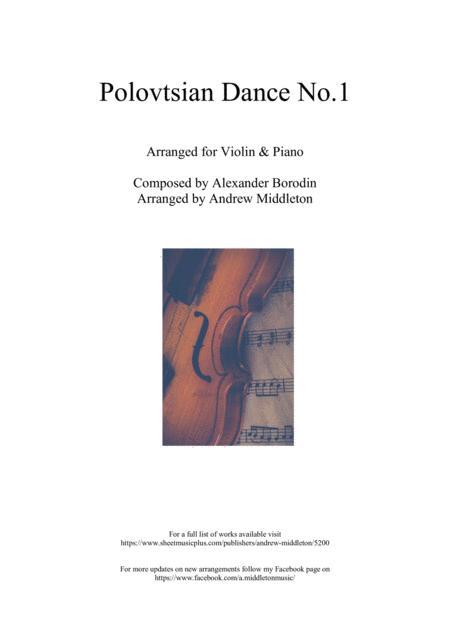 Polovtsian Dance No 1 Arranged For Violin And Piano Sheet Music