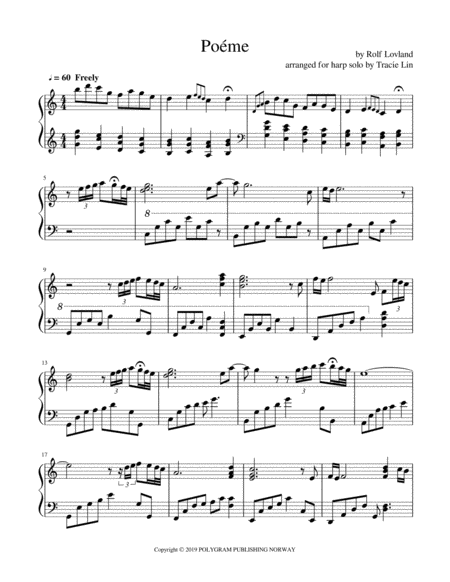 Pome By Secret Garden Harp Solo Sheet Music