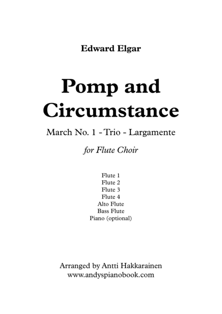 Pomp And Circumstance Flute Choir Sheet Music