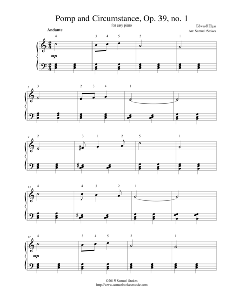 Pomp And Circumstance For Easy Piano Sheet Music