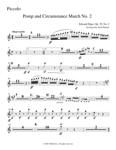 Pomp And Circumstance March No 2 Parts Sheet Music