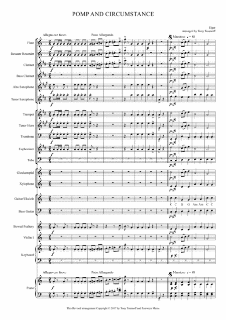 Free Sheet Music Pomp And Circumstance Marches Nos 1 4 Mixed Ensemble