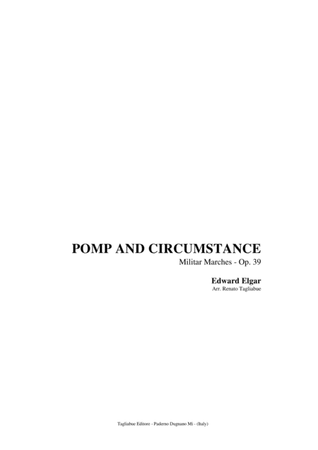 Free Sheet Music Pomp And Circumstance Militar Marches Op 39 Arr For Organ 3 Staff