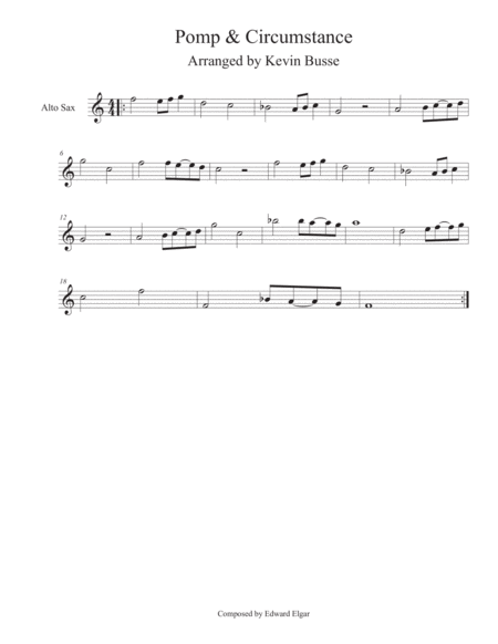 Free Sheet Music Pomp Circumstance Alto Sax