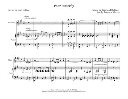 Free Sheet Music Poor Butterfly Soprano Tenor Sax And Piano