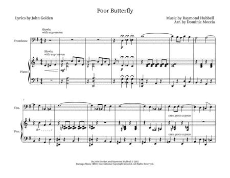 Poor Butterfly Trombone And Piano Duet Sheet Music