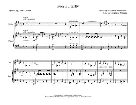 Poor Butterfly Violin And Piano Duet Sheet Music