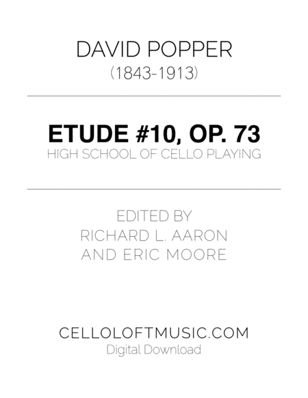 Popper Arr Richard Aaron Op 73 Etude 10 Sheet Music