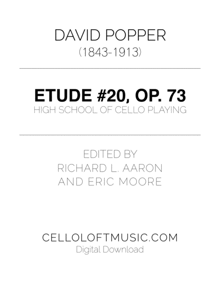 Popper Arr Richard Aaron Op 73 Etude 20 Sheet Music