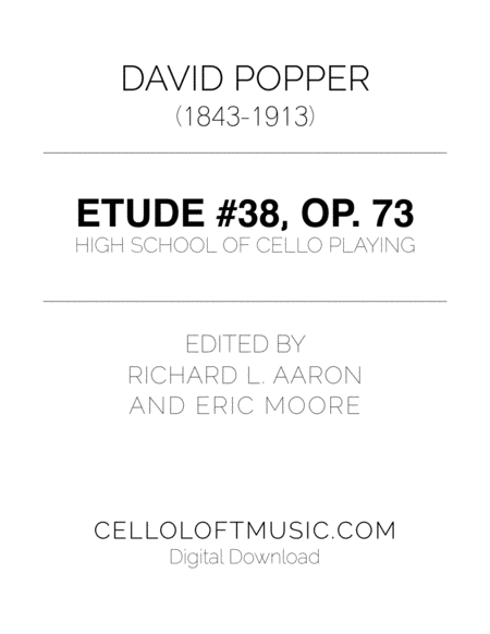 Popper Arr Richard Aaron Op 73 Etude 38 Sheet Music