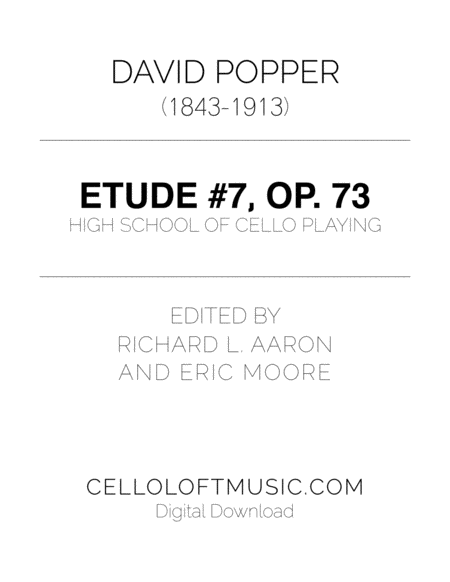 Popper Arr Richard Aaron Op 73 Etude 7 Sheet Music