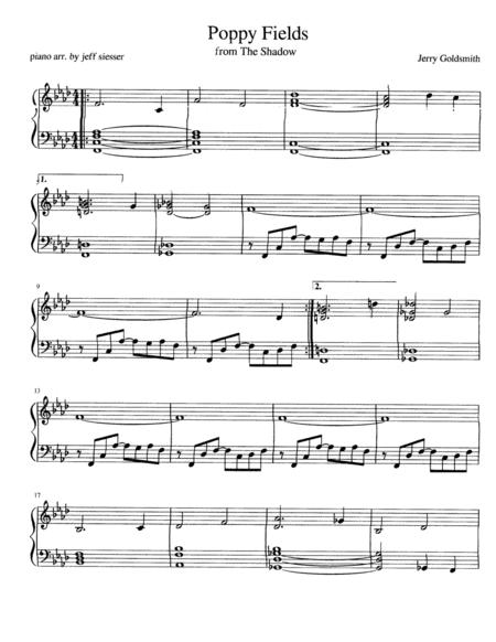 Poppy Fields From The Shadow Sheet Music