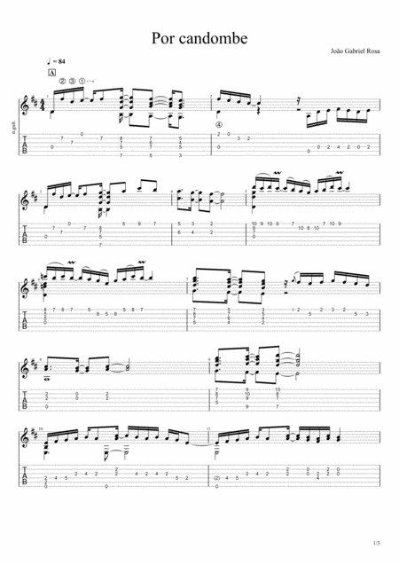 Por Candombe Tab Sheet Music