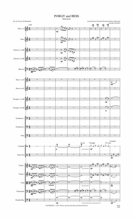 Free Sheet Music Porgy And Bess Selections For Orchestra