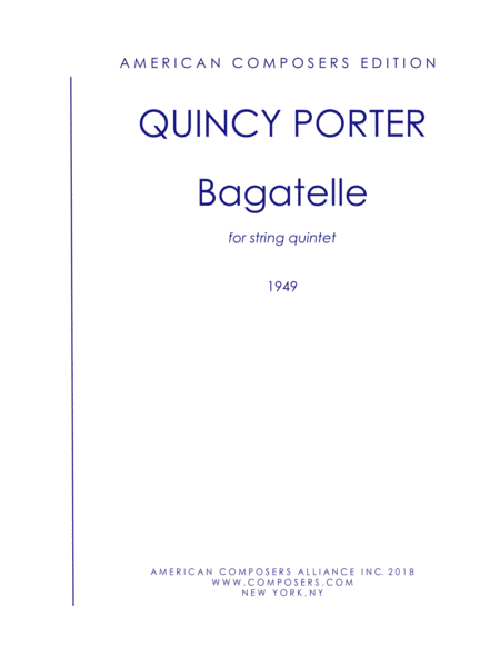 Free Sheet Music Porter Bagatelle For String Quintet