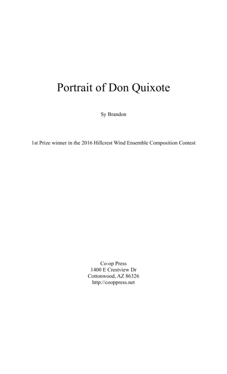 Free Sheet Music Portrait Of Don Quixote