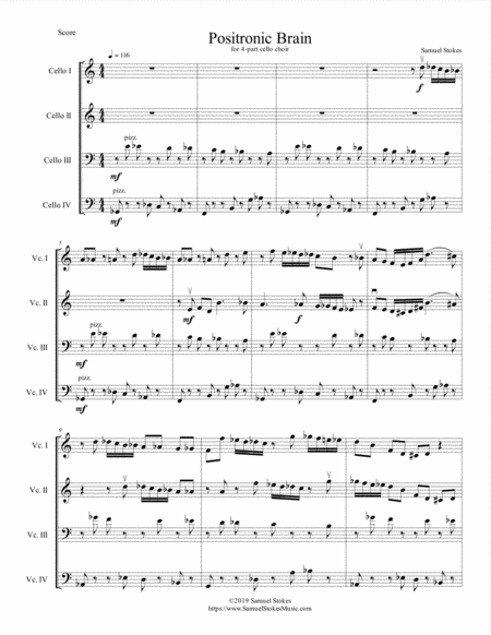 Positronic Brain For 4 Part Cello Choir Sheet Music