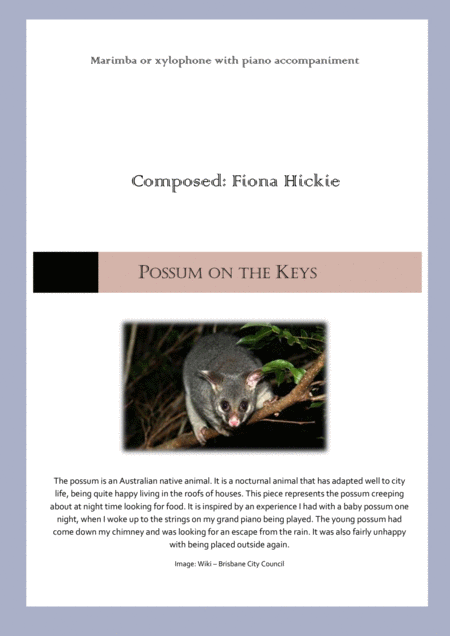 Free Sheet Music Possum On The Keys