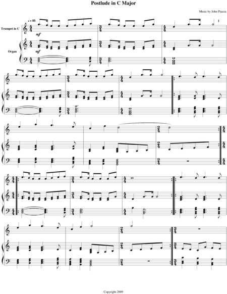 Postlude In C Sheet Music