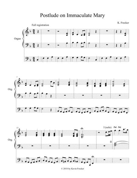 Postlude On Immaculate Mary Sheet Music