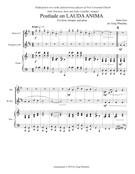 Postlude On Lauda Anima Praise My Soul The King Of Heaven Sheet Music