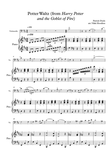 Potter Waltz Cello And Piano Sheet Music