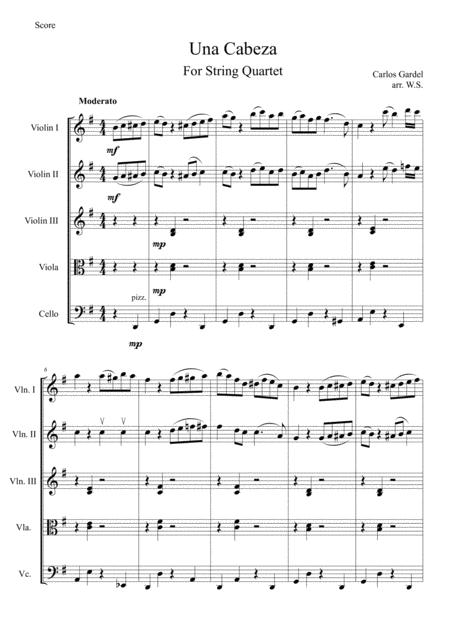 Pour Una Cabeza For String Quartet Sheet Music