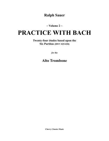 Practice With Bach For Alto Trombone Volume 2 Sheet Music