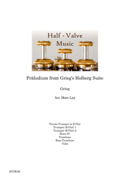 Praeludium From Griegs Holberg Suite Brass Septet Sheet Music