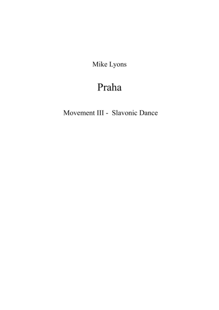 Praha Prague Movement Iii Slavonic Dance Sheet Music