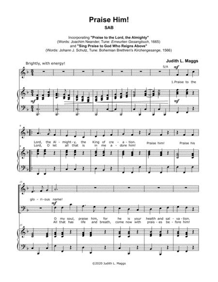 Free Sheet Music Praise Him Satb