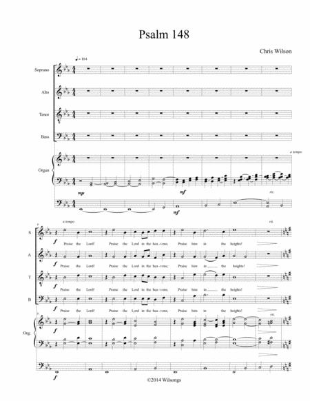 Free Sheet Music Praise The Lord Psalm 148