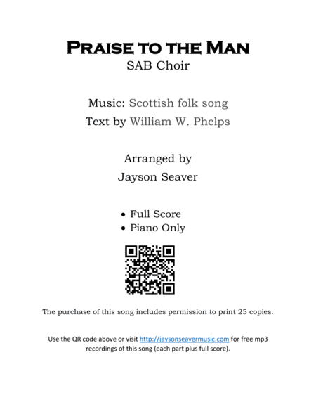 Praise To The Man Sab Sheet Music