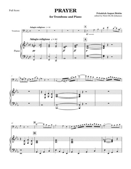 Prayer For Trombone And Piano Sheet Music