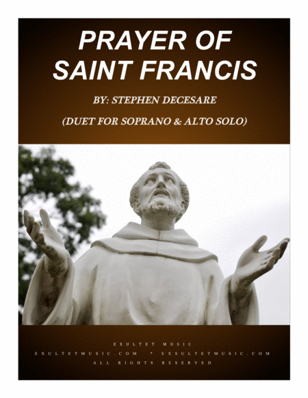 Prayer Of Saint Francis Duet For Soprano And Alto Solo Sheet Music