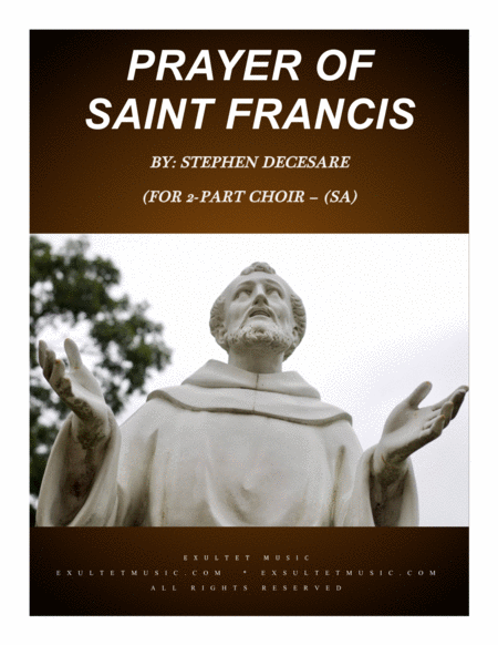 Free Sheet Music Prayer Of Saint Francis For 2 Part Choir Sa