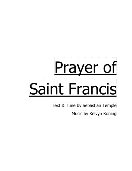 Prayer Of Saint Francis Sheet Music