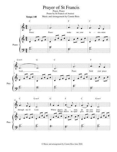 Prayer Of St Francis Peace Peace Sheet Music