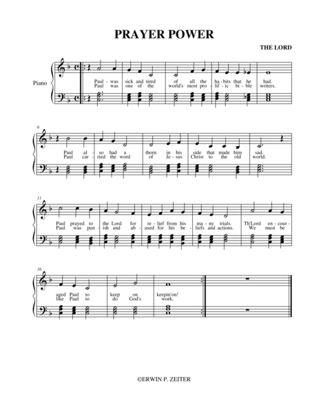 Free Sheet Music Prayer Power