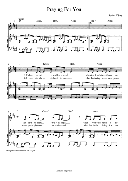 Praying For You Sheet Music