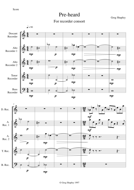 Free Sheet Music Pre Heard For Recorder Consort